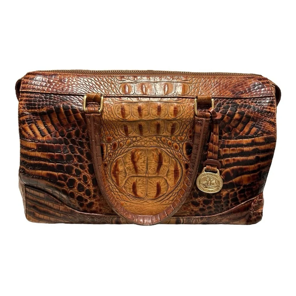Brahmin Toasted Almond Collection 4 Pieces Handbag Crossbody Two Wallets